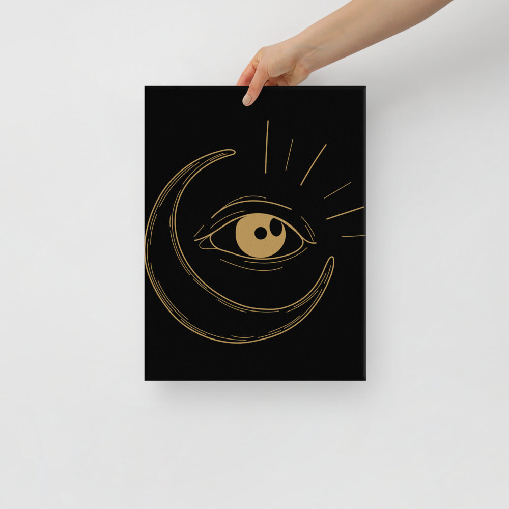 Gothic Canvas Art Moon & All-Seen Eye