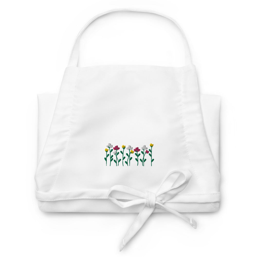 Unique Embroidered Apron Flowers Nature