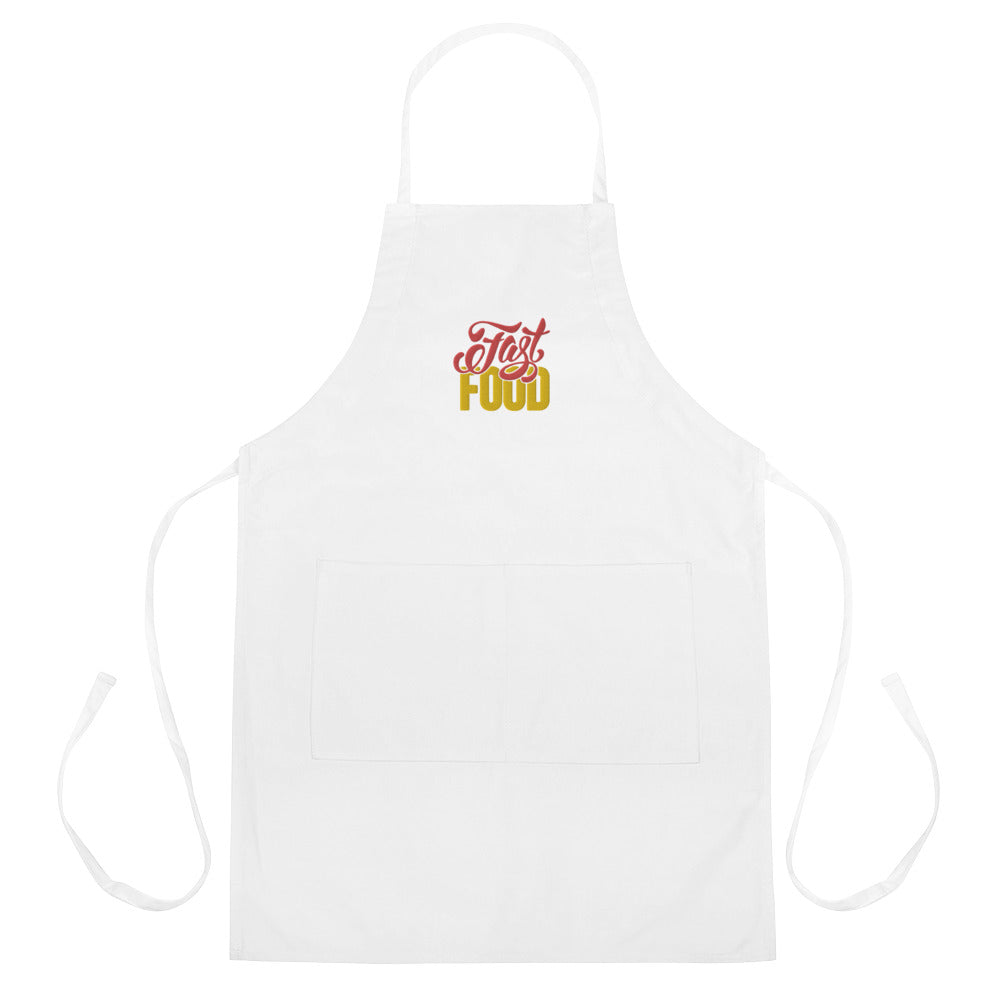 Kitchen Embroidered Apron Fast Food Lettering
