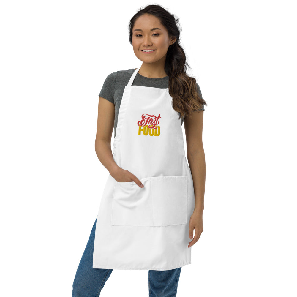 Kitchen Embroidered Apron Fast Food Lettering