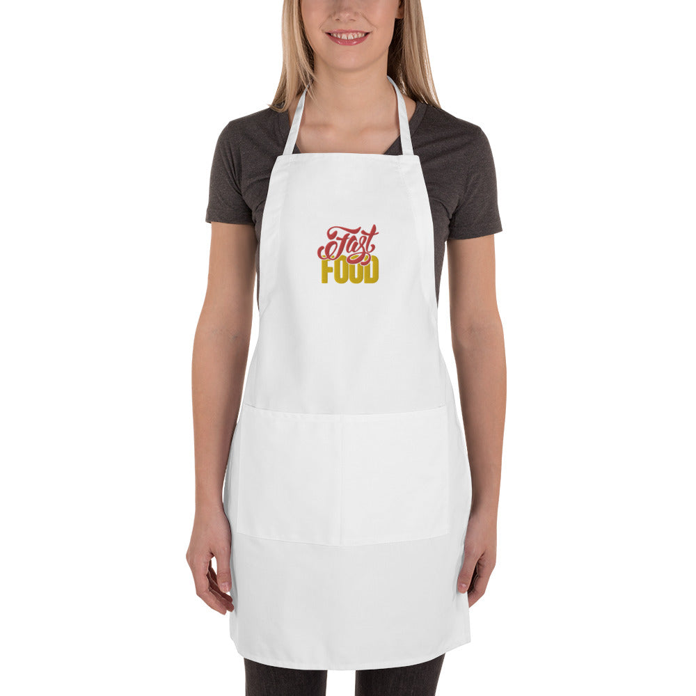 Kitchen Embroidered Apron Fast Food Lettering