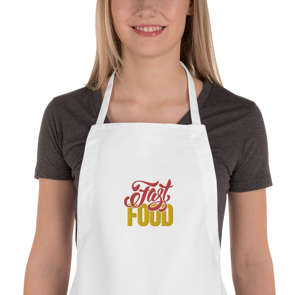 Kitchen Embroidered Apron Fast Food Lettering