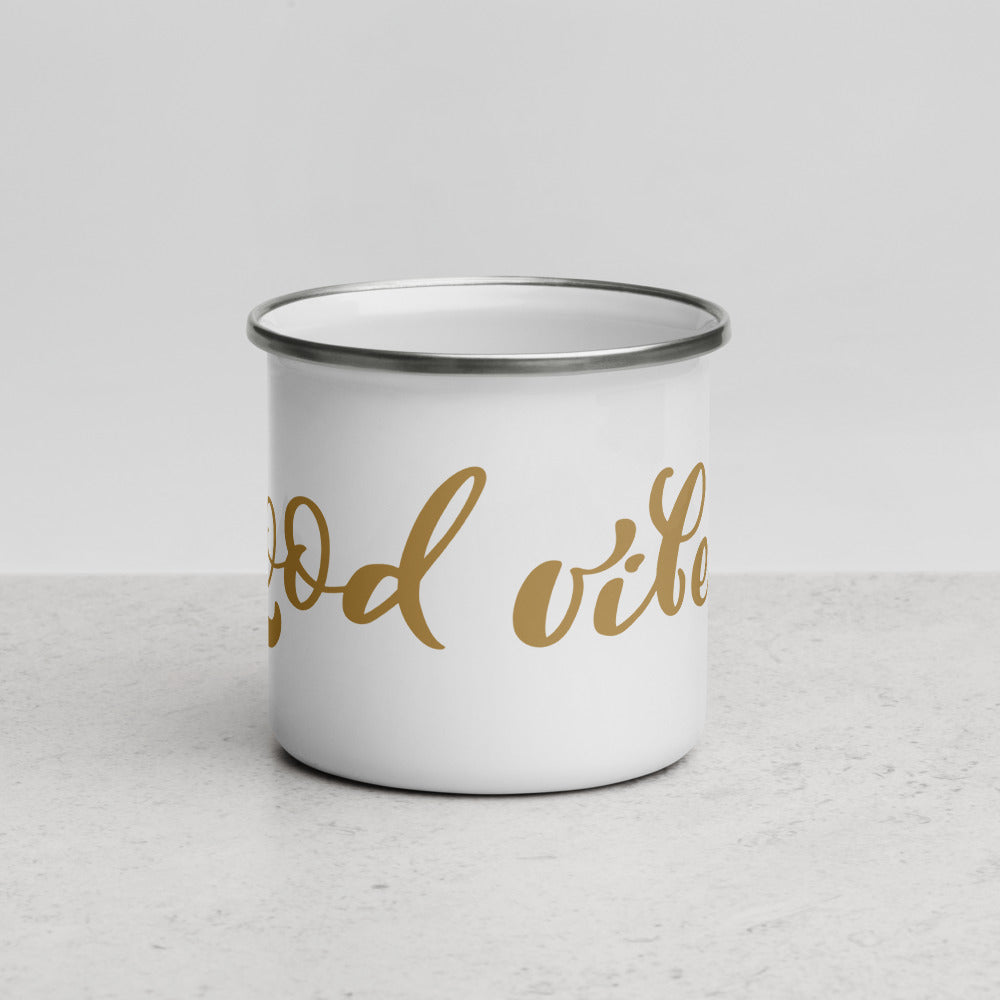 Enamel Mug Good Vibes Lettering