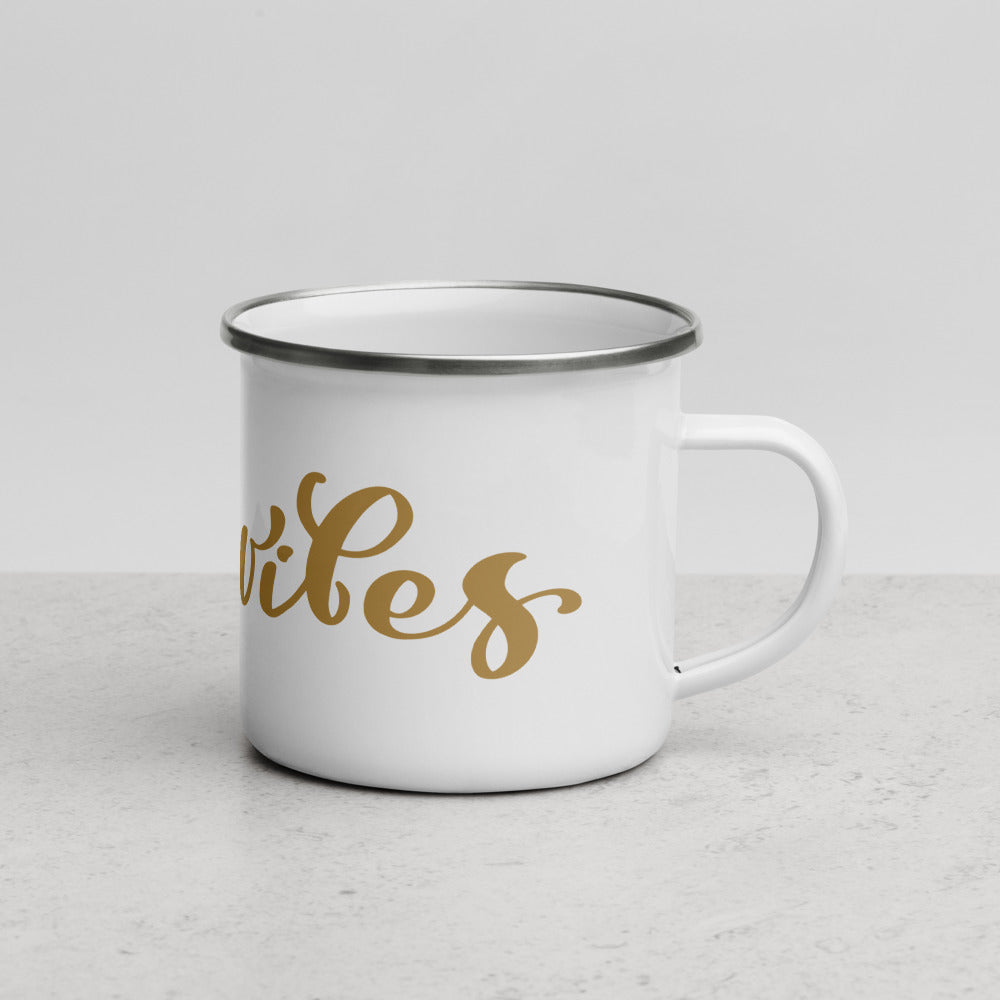 Enamel Mug Good Vibes Lettering