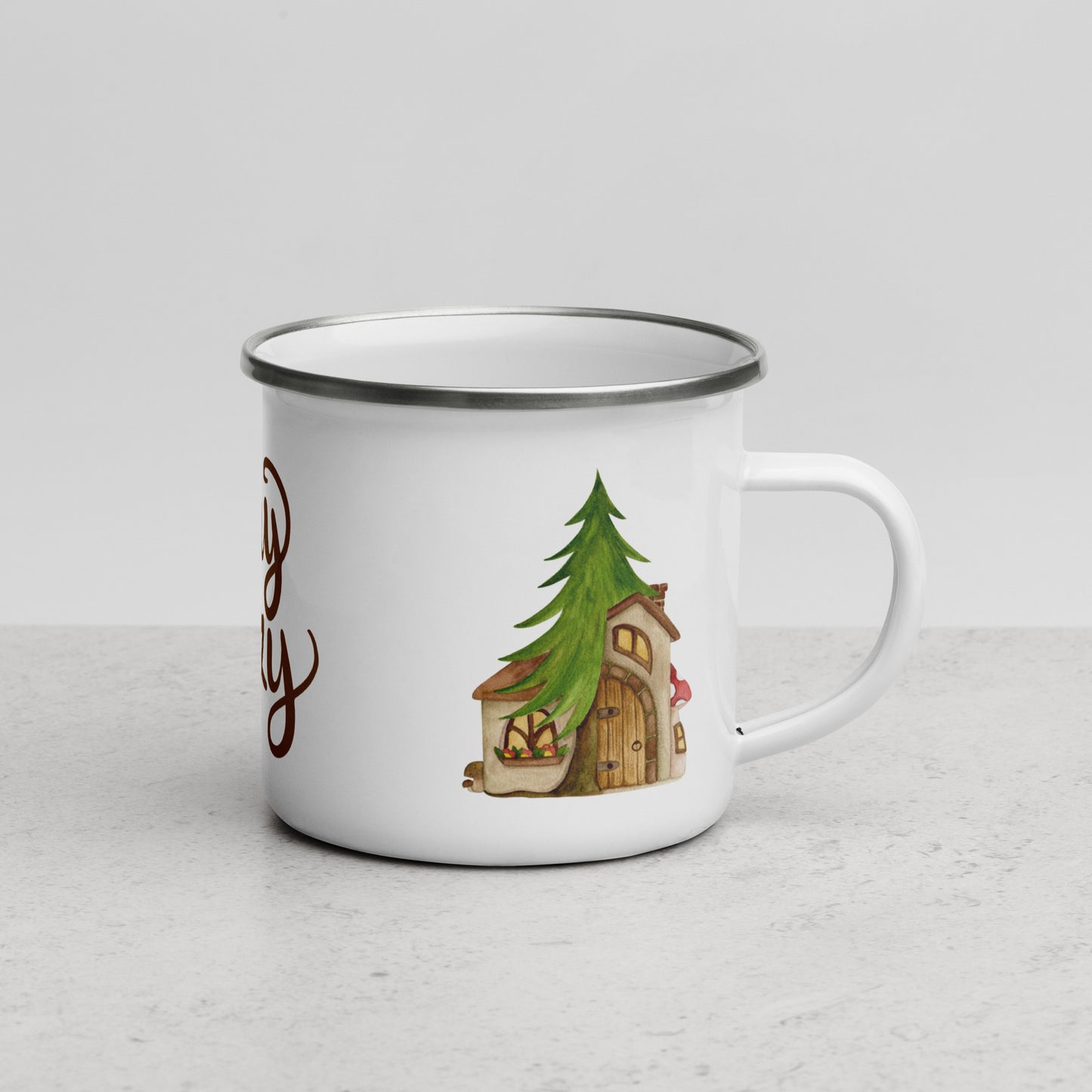 Enamel Camping Mug Gnome's House Stay Cozy