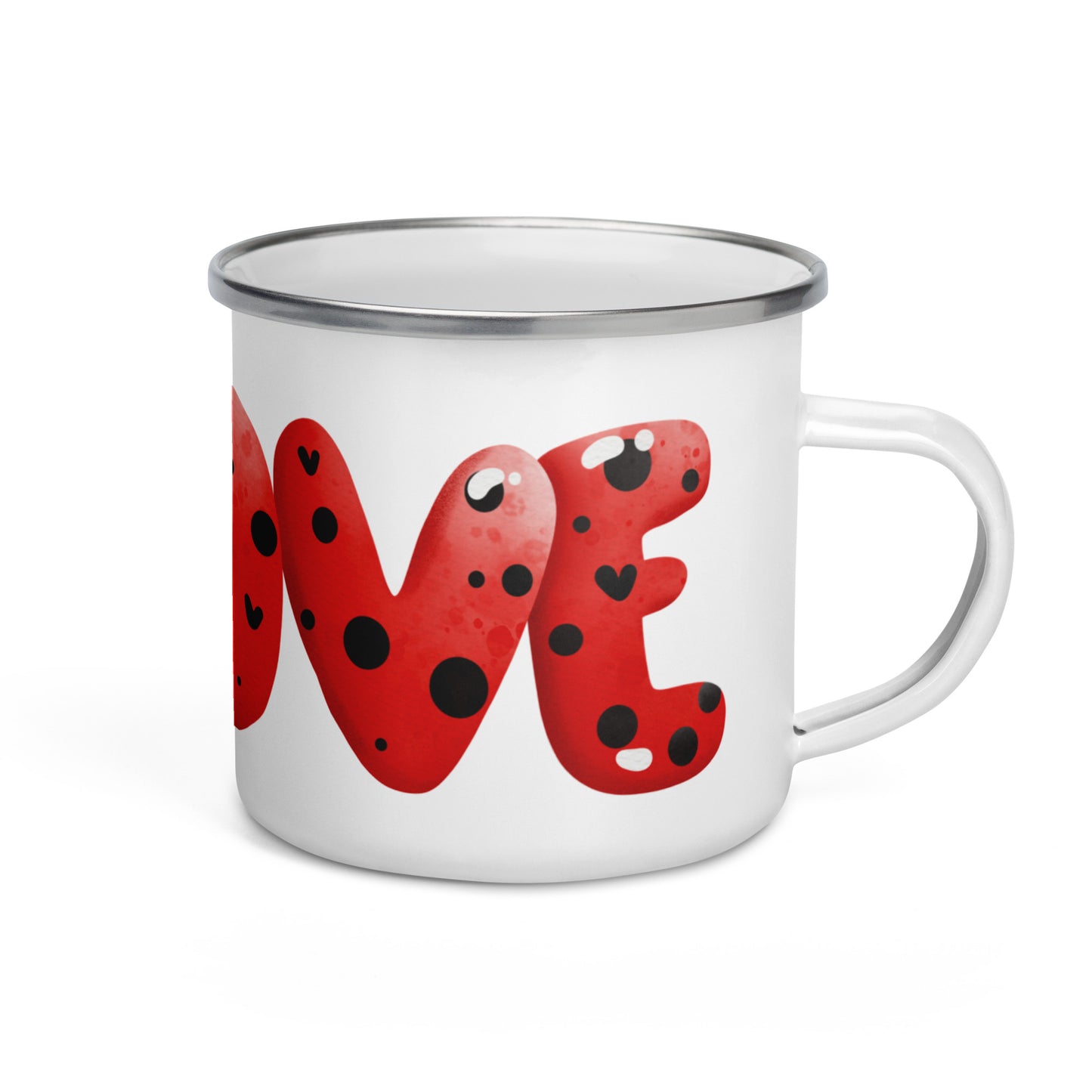 Camping Enamel Mug Ladybug Gnome Love