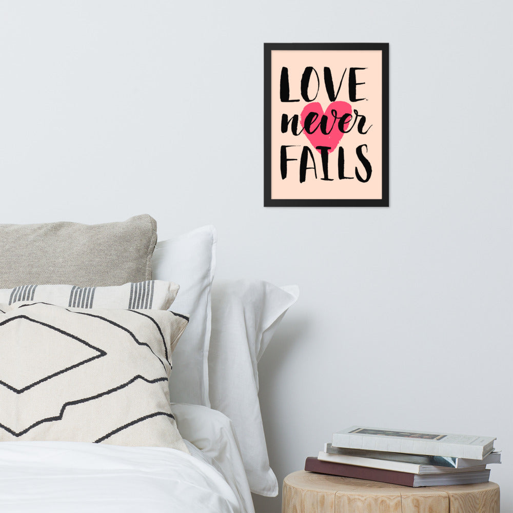 Valentine's Day Lettering Framed Matte Paper Poster