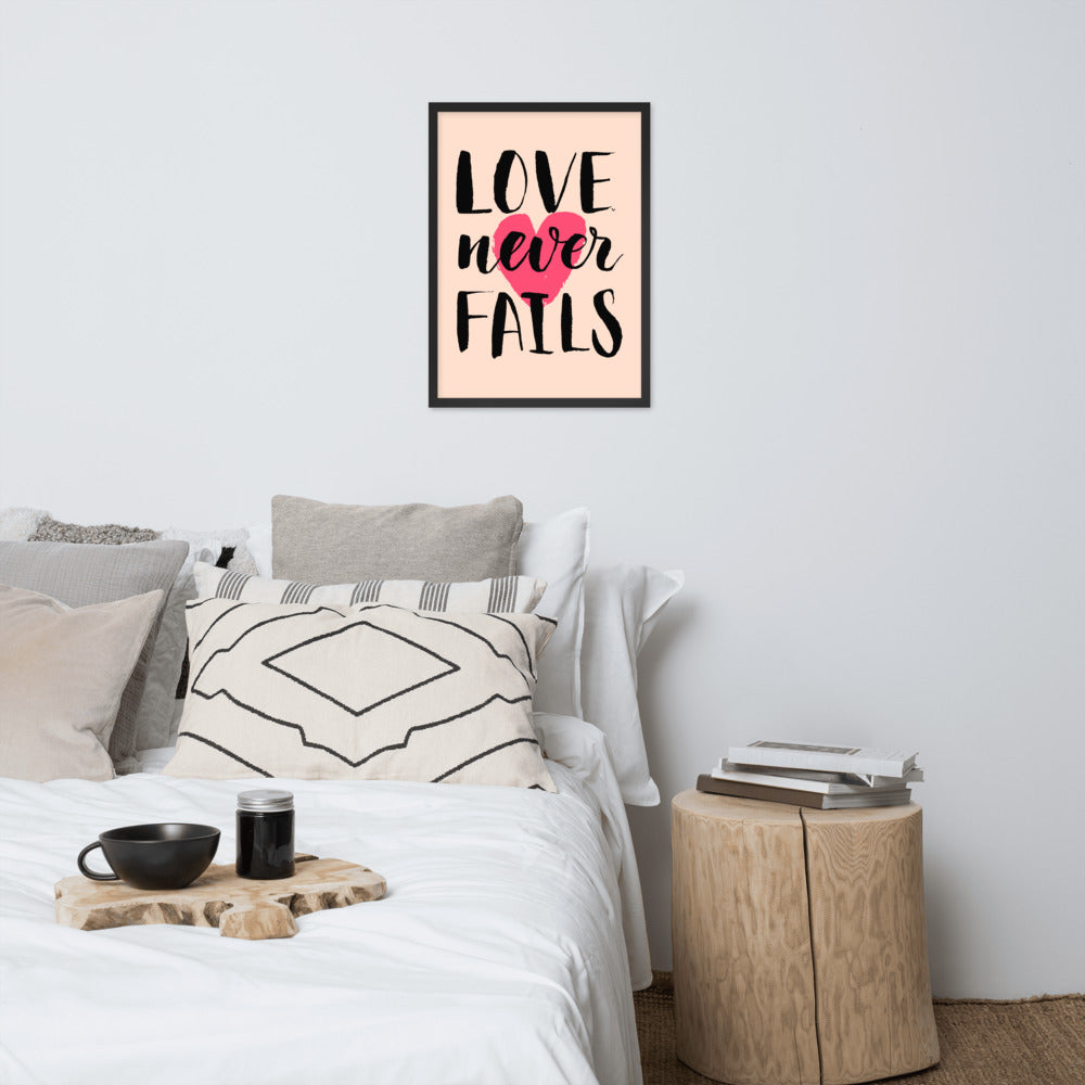 Valentine's Day Lettering Framed Matte Paper Poster