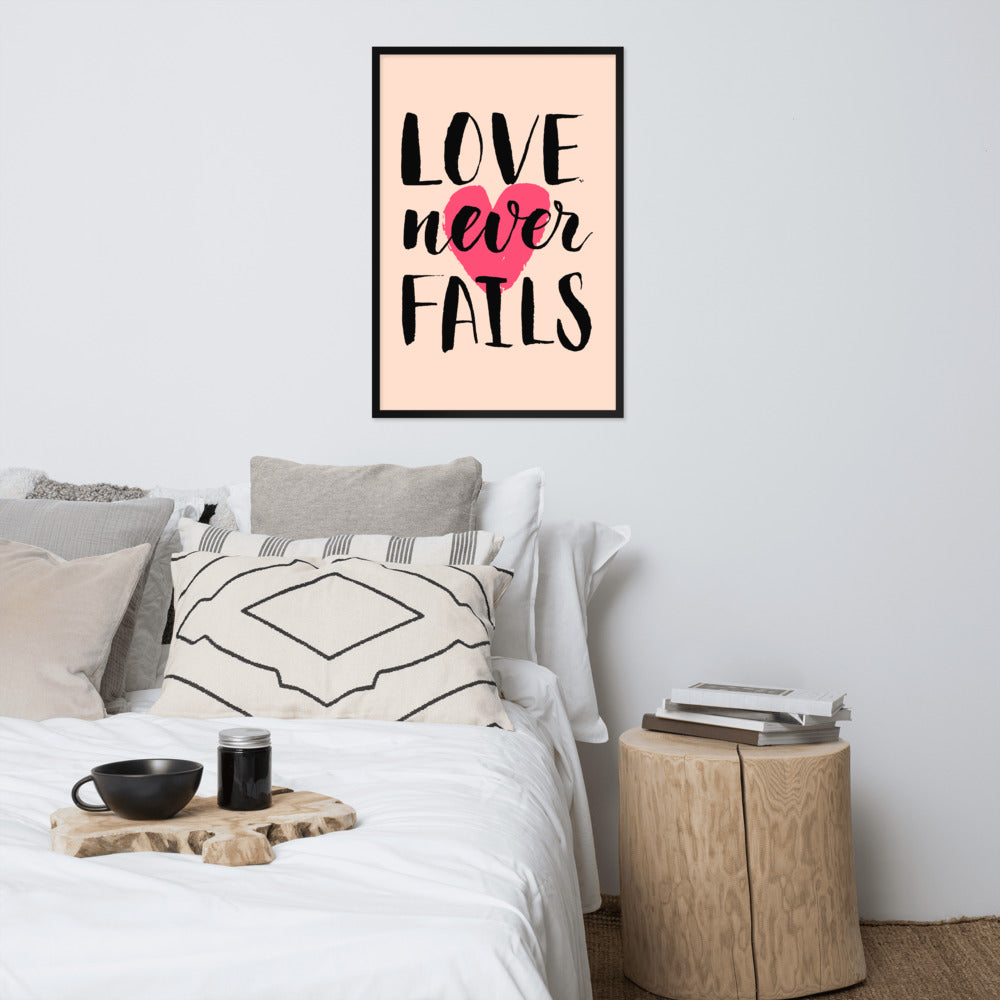 Valentine's Day Lettering Framed Matte Paper Poster