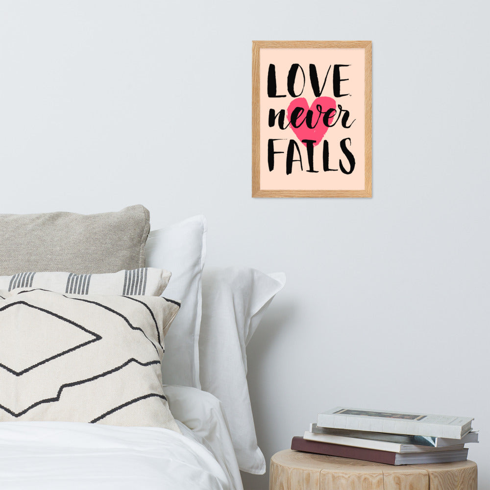 Valentine's Day Lettering Framed Matte Paper Poster