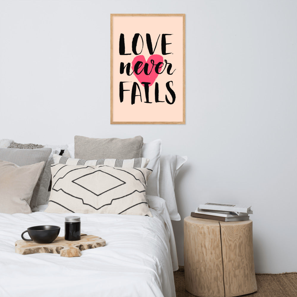 Valentine's Day Lettering Framed Matte Paper Poster