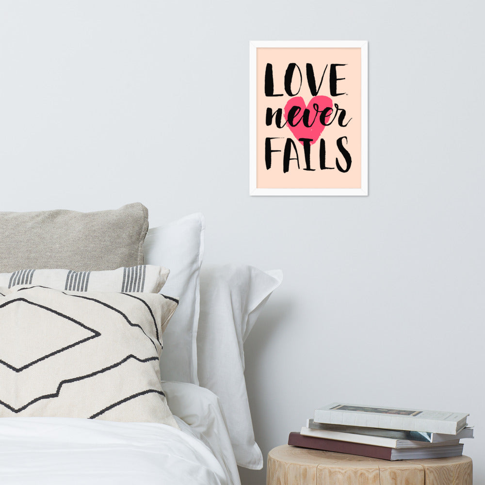 Valentine's Day Lettering Framed Matte Paper Poster