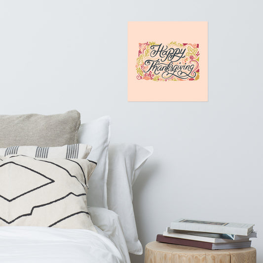 Happy Thanksgiving Lettering Poster