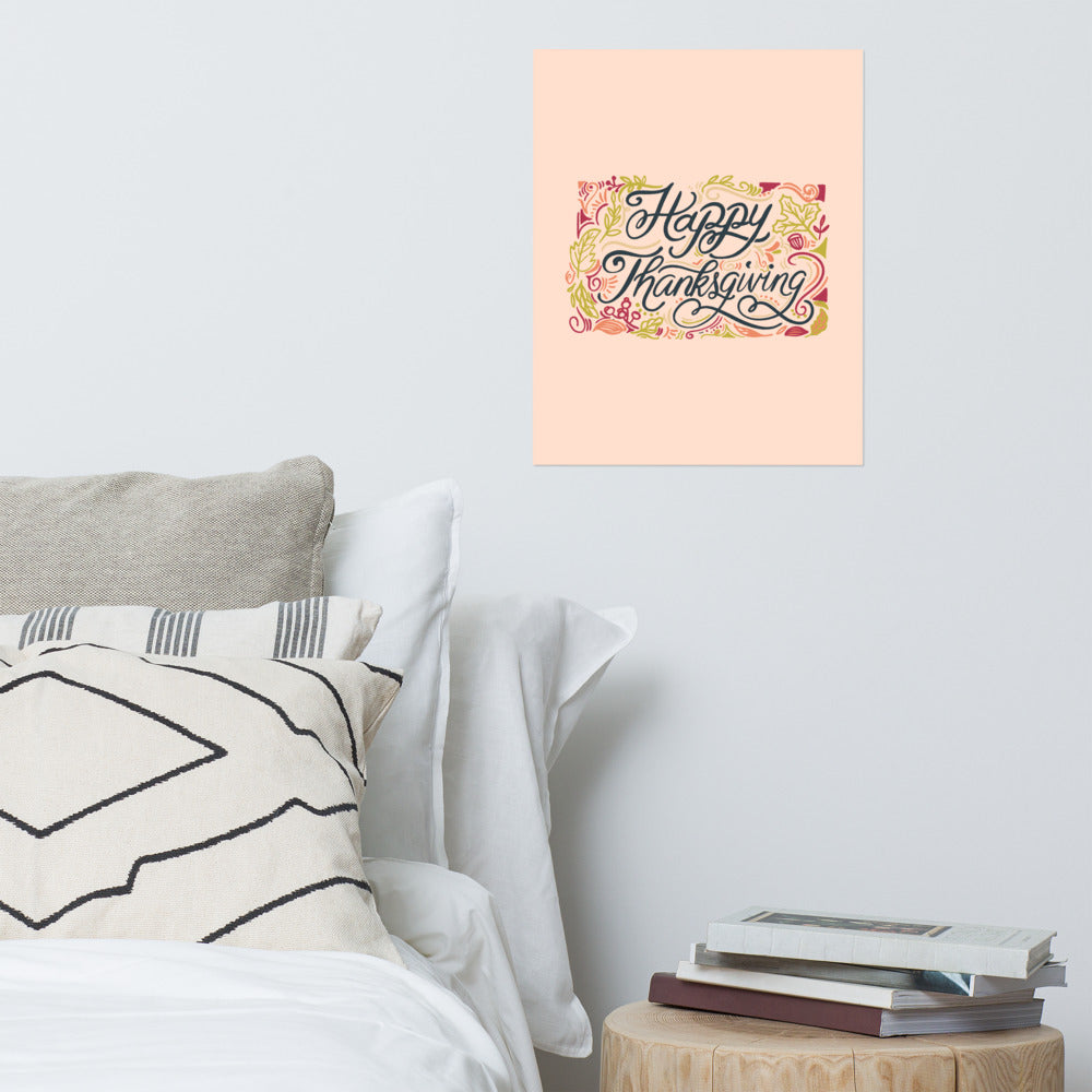 Happy Thanksgiving Lettering Poster