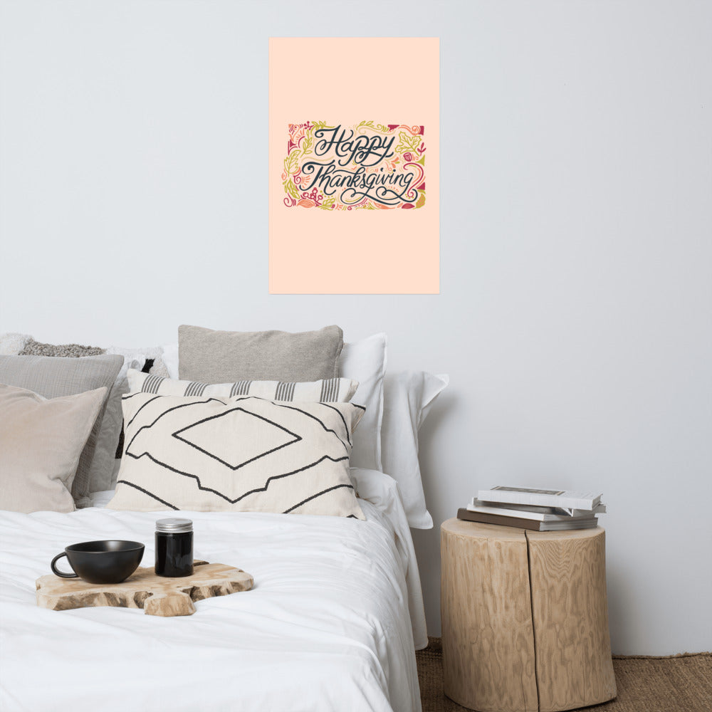 Happy Thanksgiving Lettering Poster