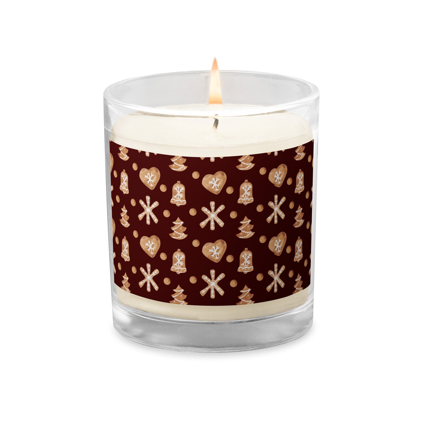 Glass Jar Soy Wax Candle Christmas Pattern