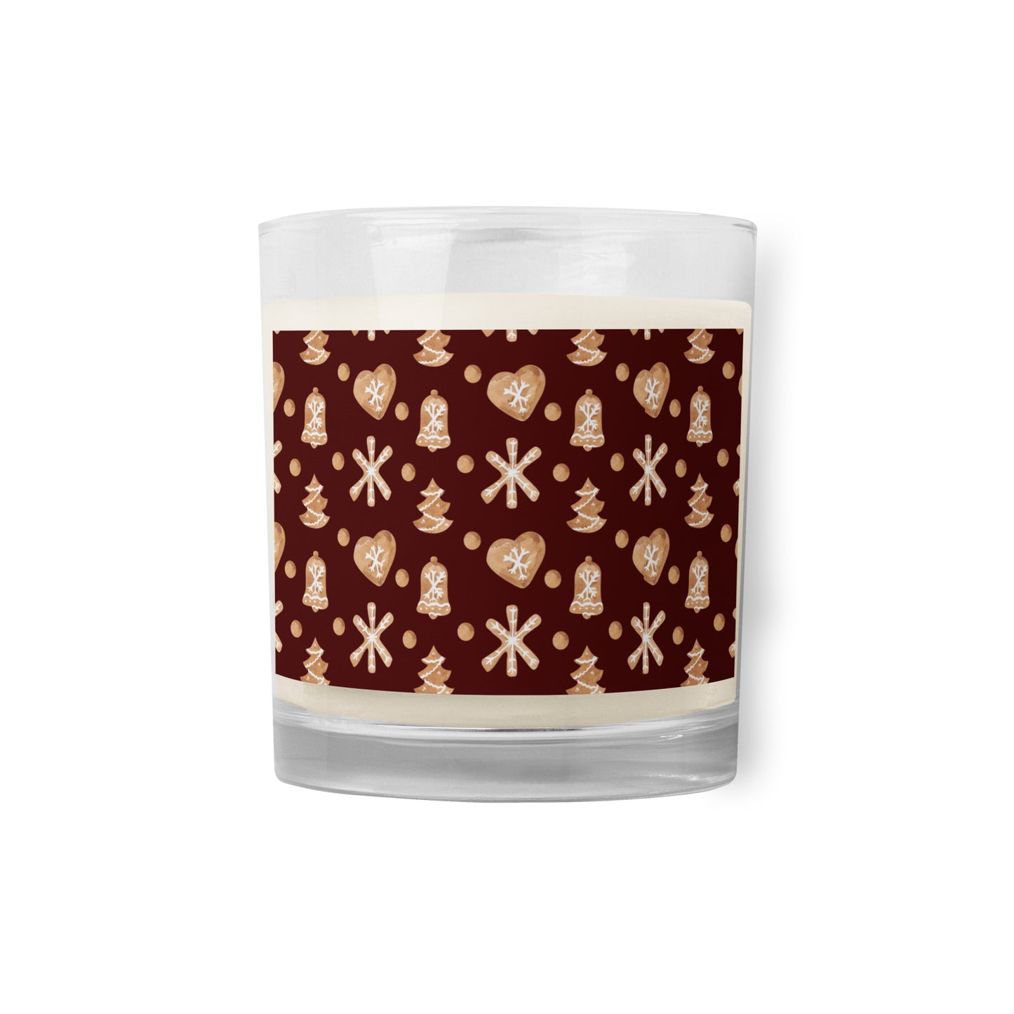 Glass Jar Soy Wax Candle Christmas Pattern