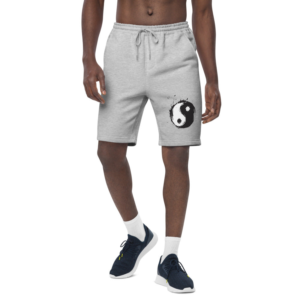 Men's Grey Fleece Shorts. Yin-Yang Symbol!