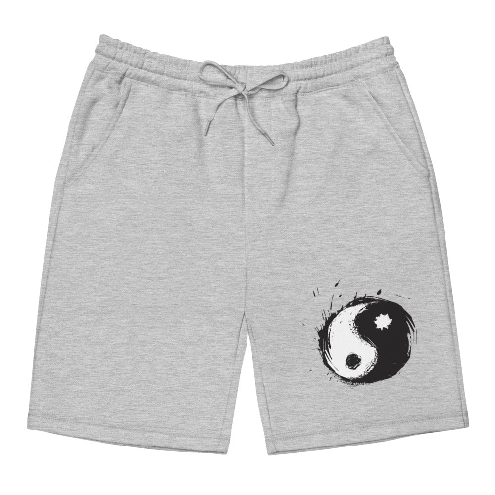 Men's Grey Fleece Shorts. Yin-Yang Symbol!