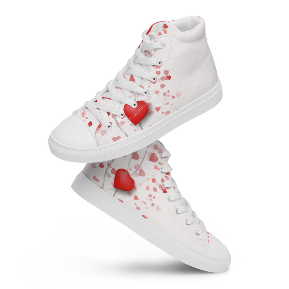 Valentine's Hearts Men’s High Top Canvas Shoes