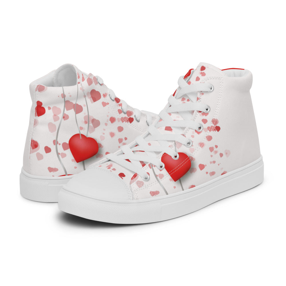 Valentine's Hearts Men’s High Top Canvas Shoes