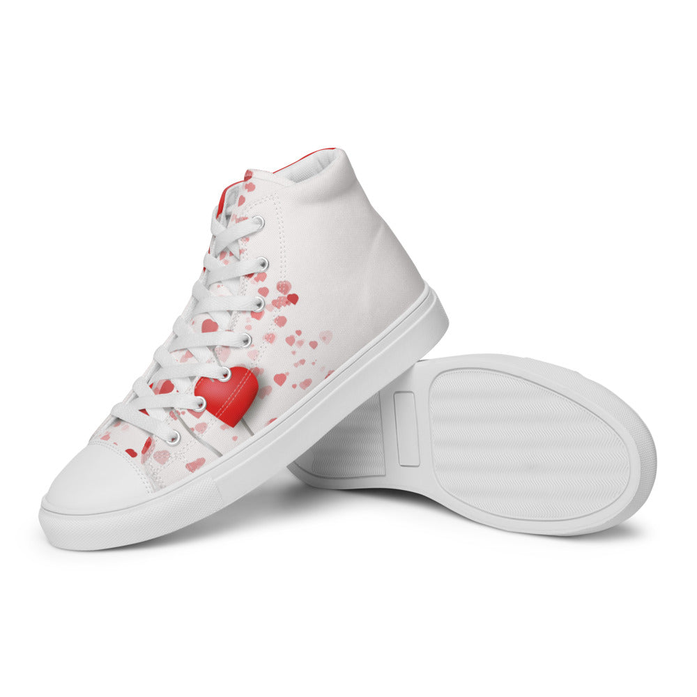 Valentine's Hearts Men’s High Top Canvas Shoes