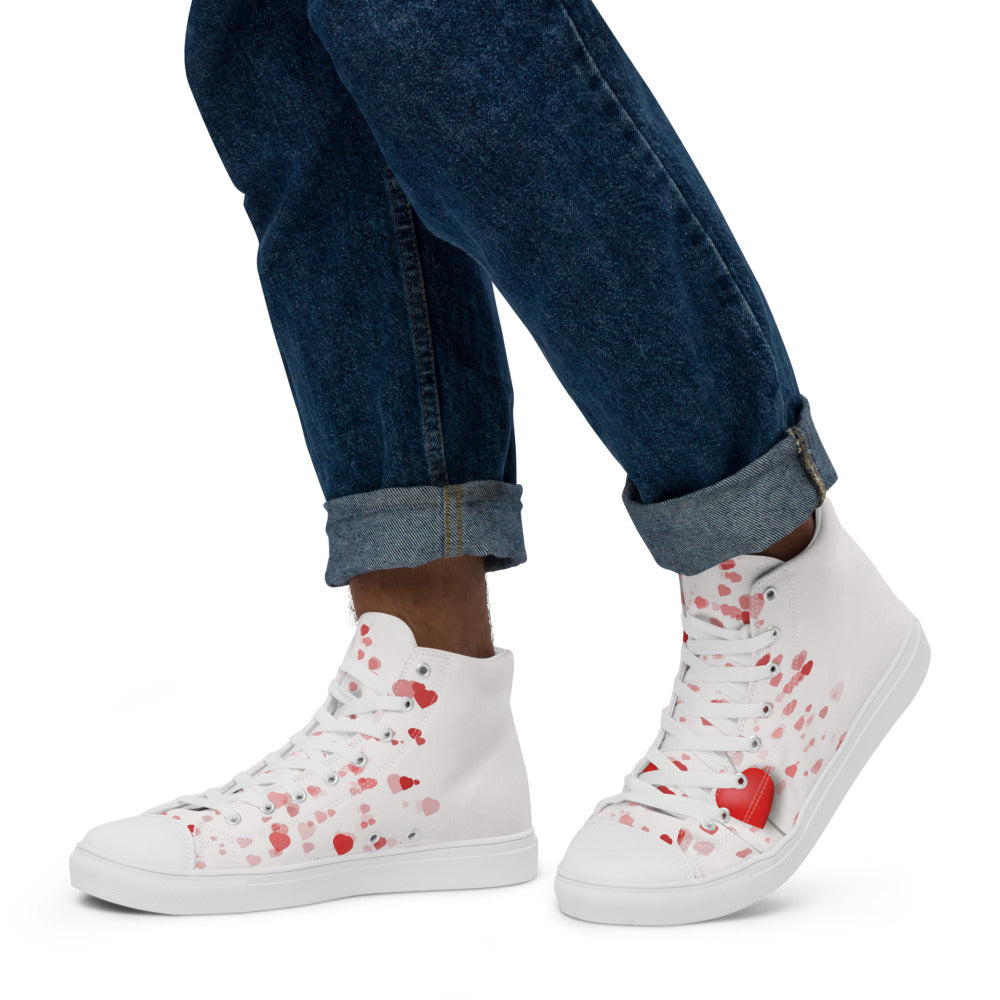 Valentine's Hearts Men’s High Top Canvas Shoes