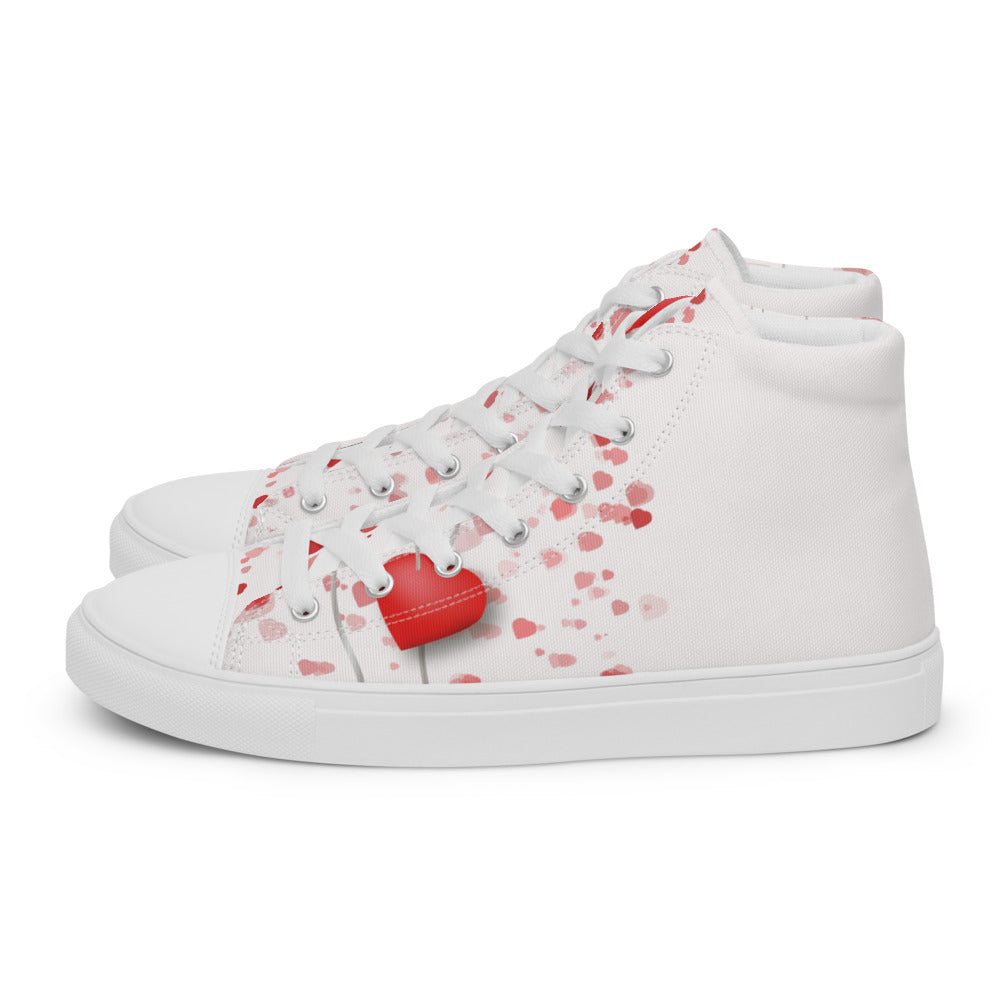Valentine's Hearts Men’s High Top Canvas Shoes