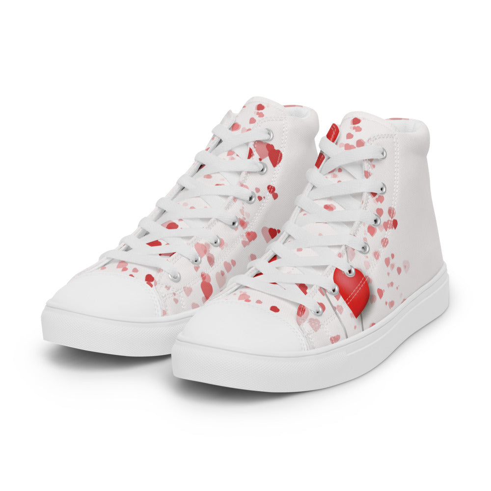 Valentine's Hearts Men’s High Top Canvas Shoes