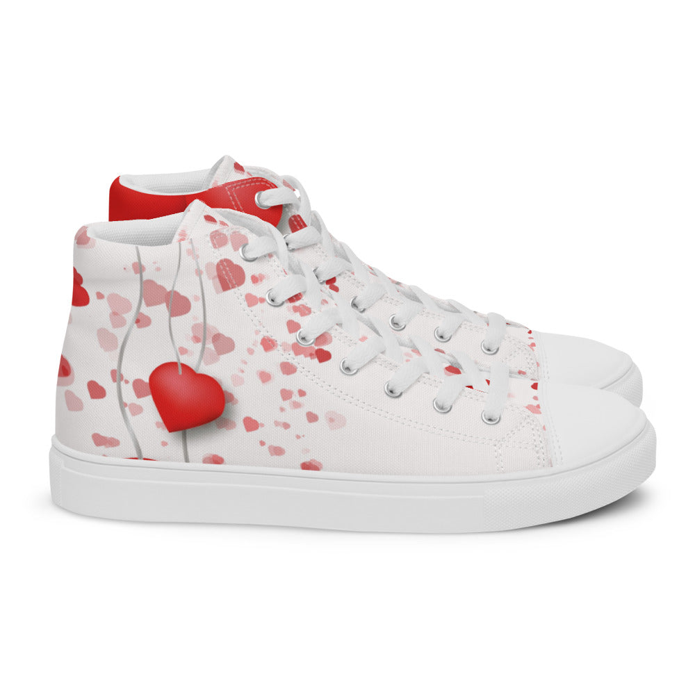 Valentine's Hearts Men’s High Top Canvas Shoes