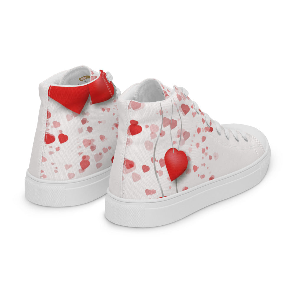 Valentine's Hearts Men’s High Top Canvas Shoes