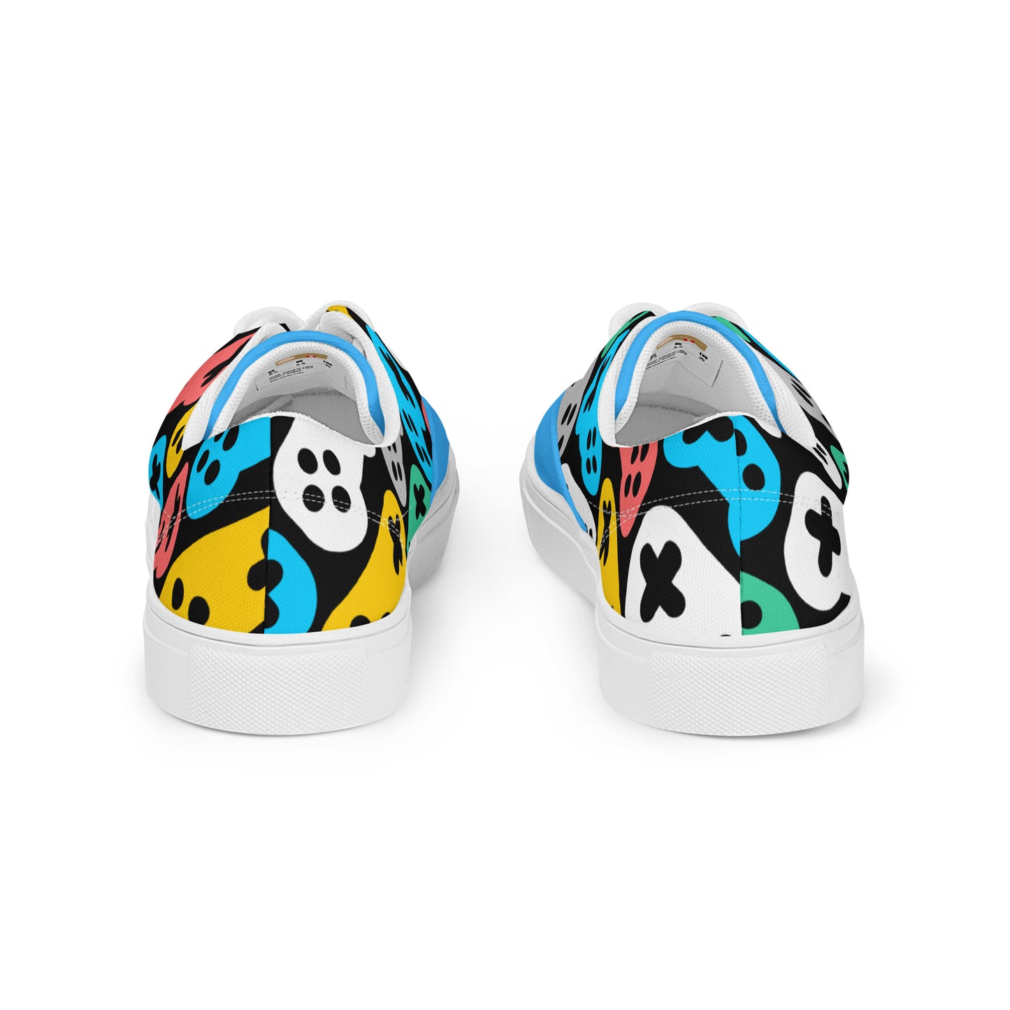 Game On: Men's Lace-Up Canvas Shoes with Seamless Joystick Pattern - Only at Raining Gifts Design!