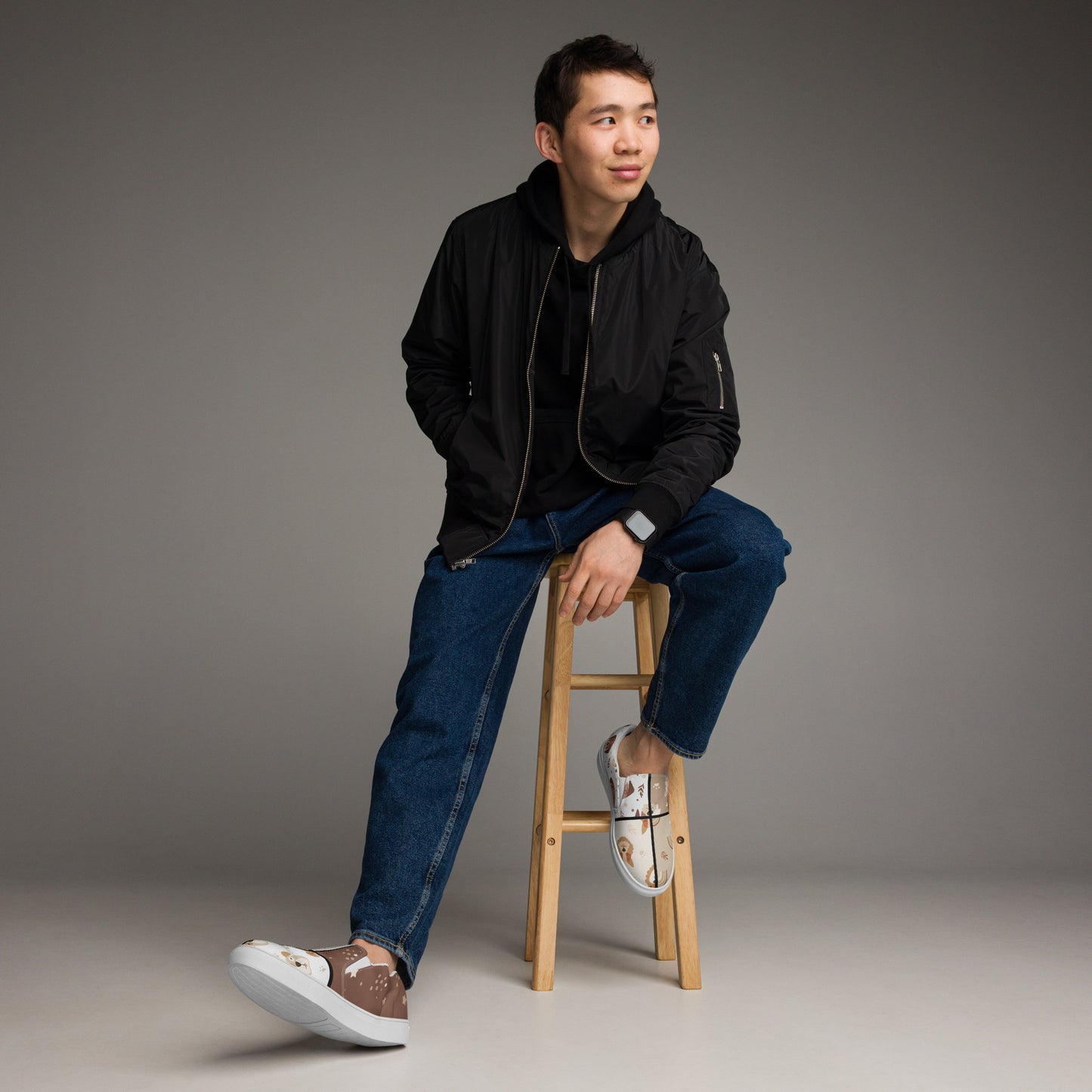 Pawsome Pups on Your Feet: Men's Slip-On Canvas Shoes with Woof-tastic Dog Design - Only at Raining Gifts Design!