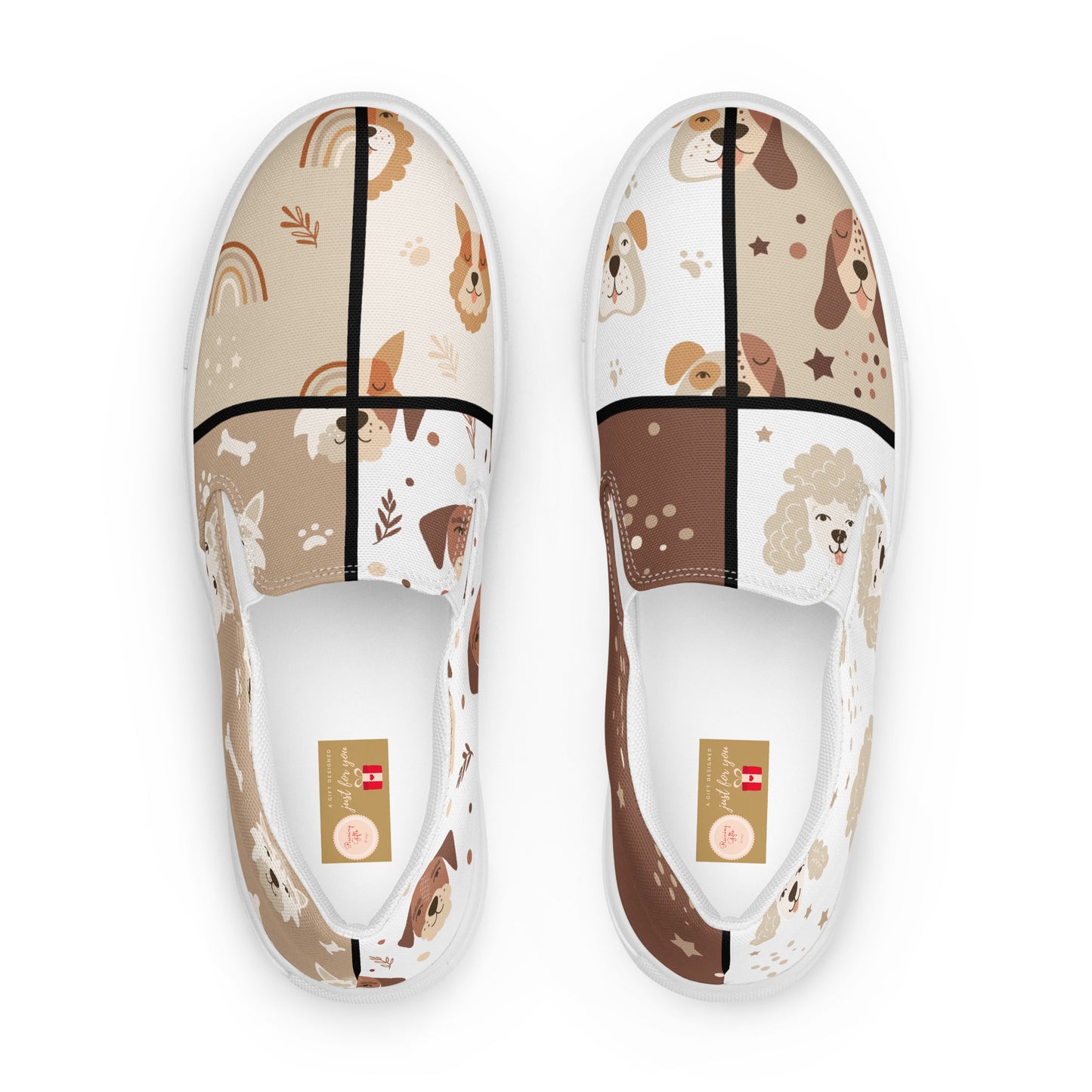 Pawsome Pups on Your Feet: Men's Slip-On Canvas Shoes with Woof-tastic Dog Design - Only at Raining Gifts Design!
