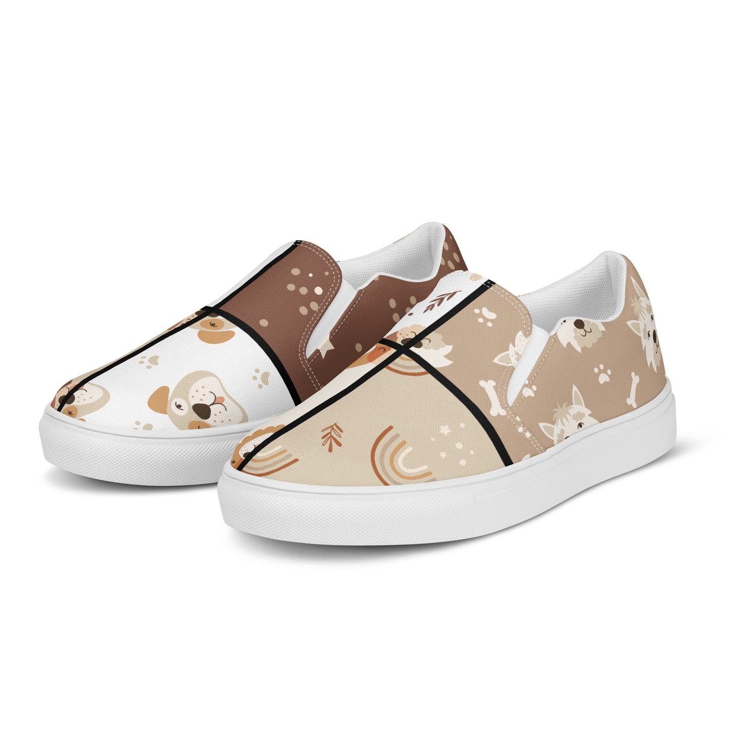Pawsome Pups on Your Feet: Men's Slip-On Canvas Shoes with Woof-tastic Dog Design - Only at Raining Gifts Design!