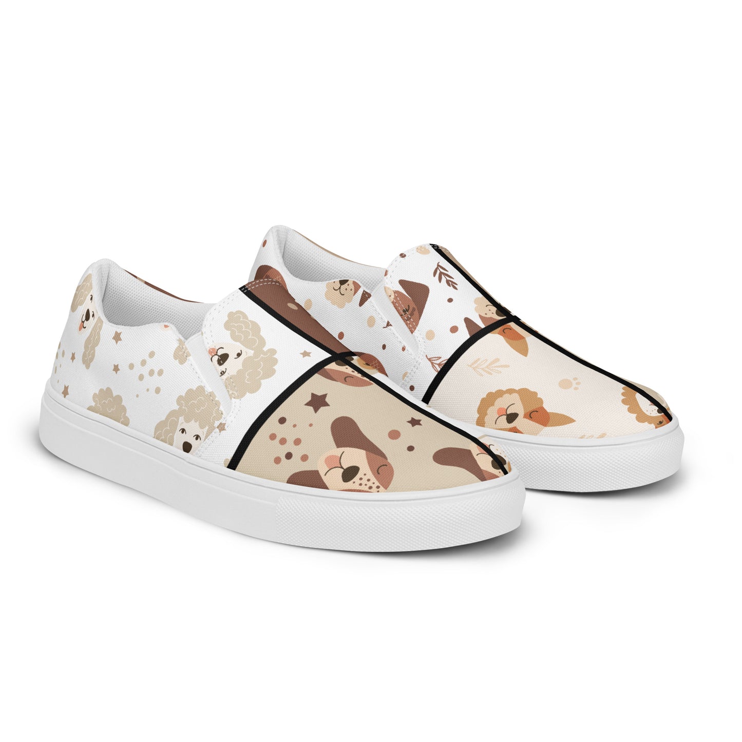 Pawsome Pups on Your Feet: Men's Slip-On Canvas Shoes with Woof-tastic Dog Design - Only at Raining Gifts Design!