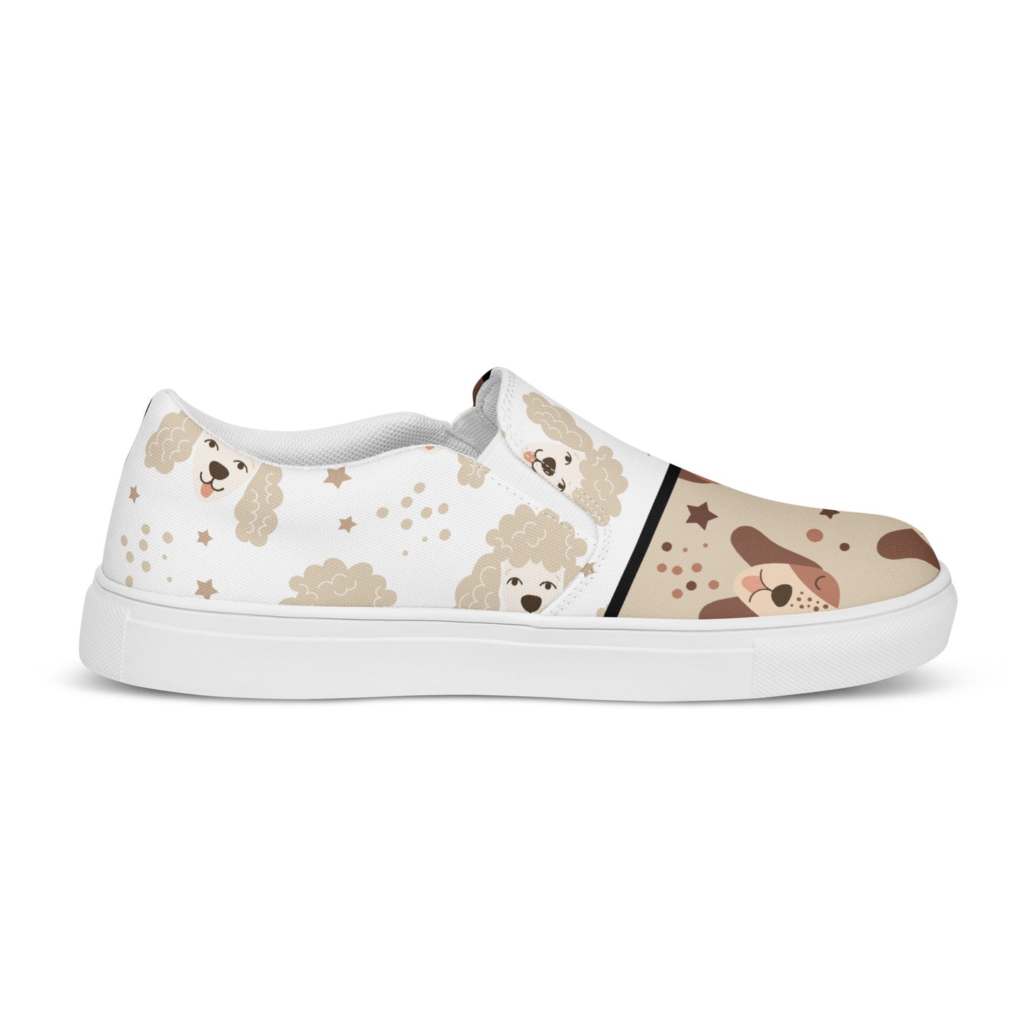 Pawsome Pups on Your Feet: Men's Slip-On Canvas Shoes with Woof-tastic Dog Design - Only at Raining Gifts Design!