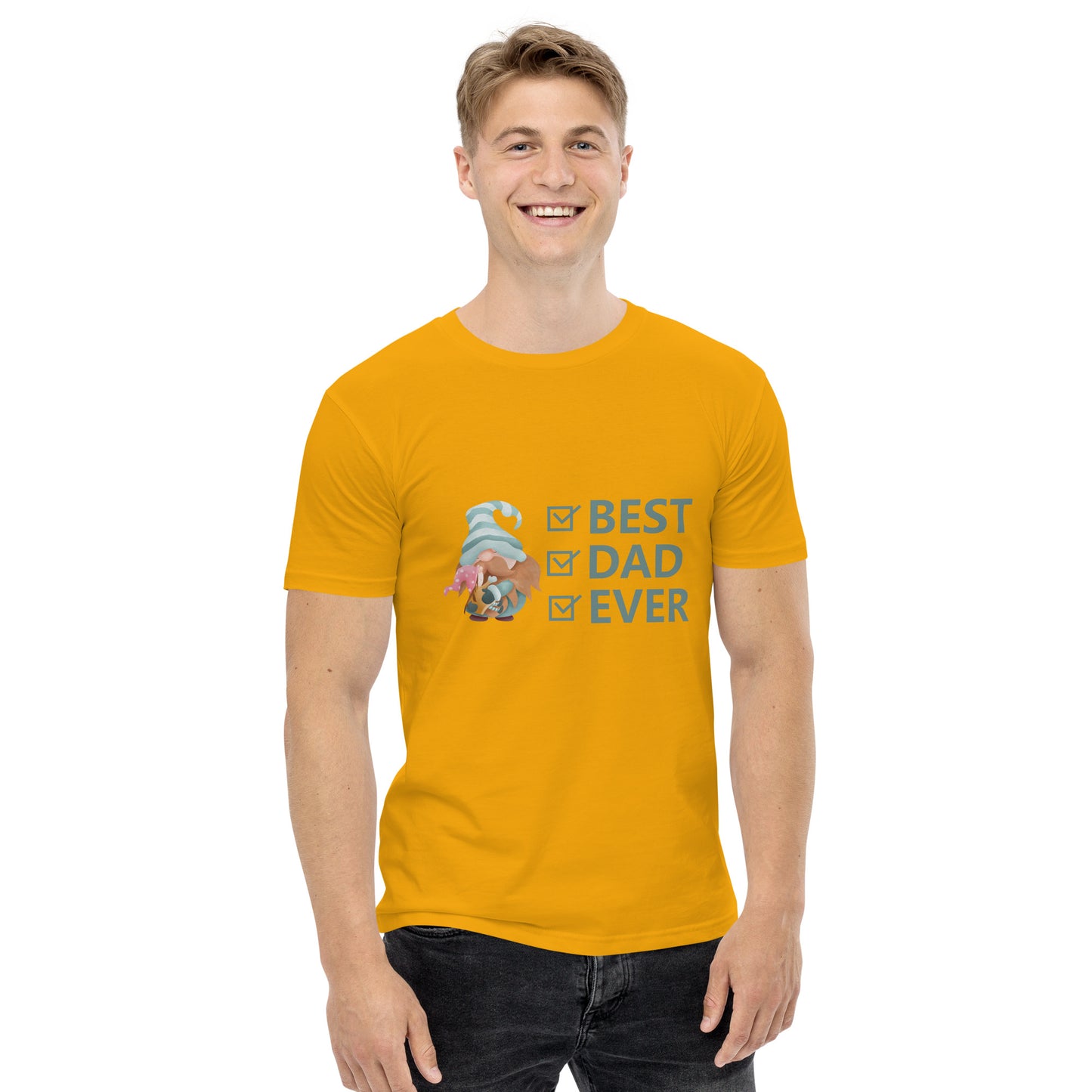 Men's Staple Tee Gift Idea for Dad Gnome Character Illustration