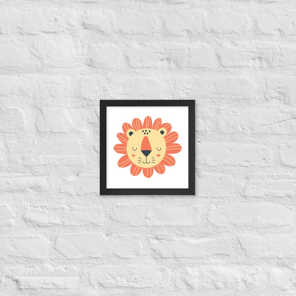 Cartoon Lion Framed Photo Paper Poster