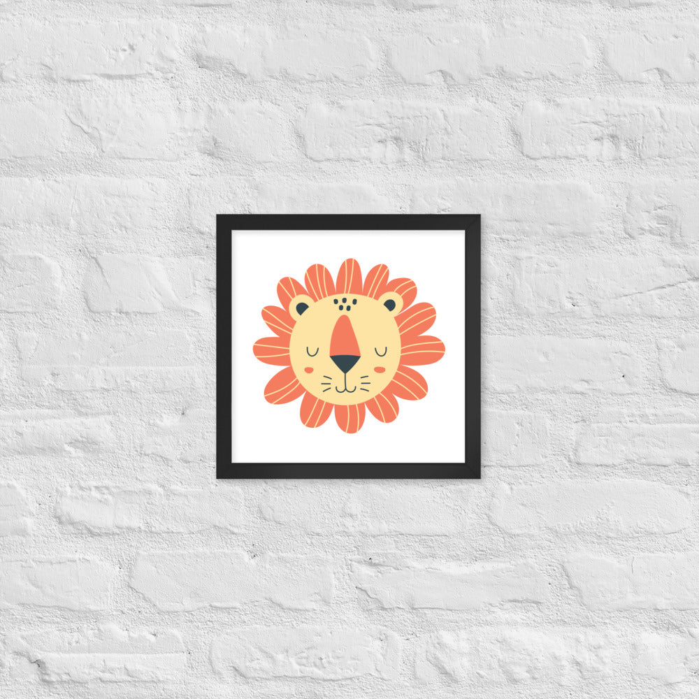 Cartoon Lion Framed Photo Paper Poster