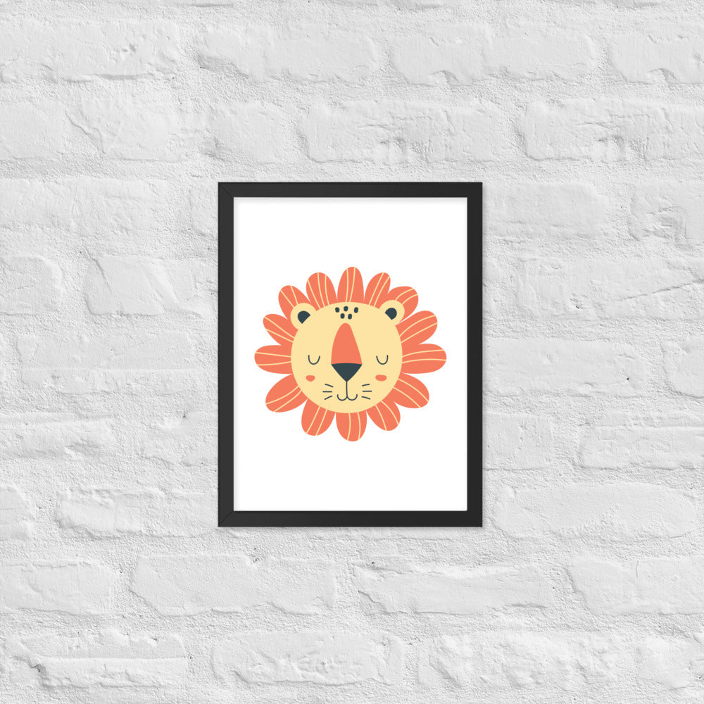Cartoon Lion Framed Photo Paper Poster