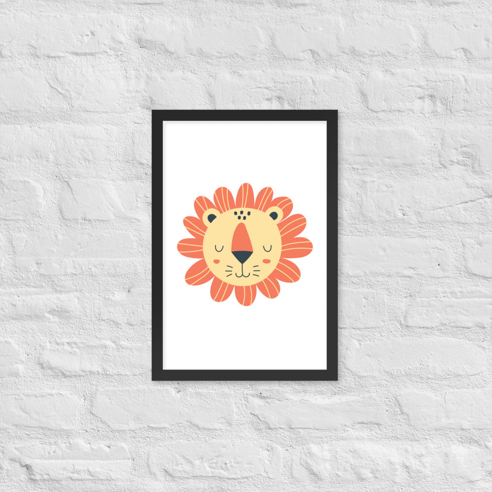 Cartoon Lion Framed Photo Paper Poster
