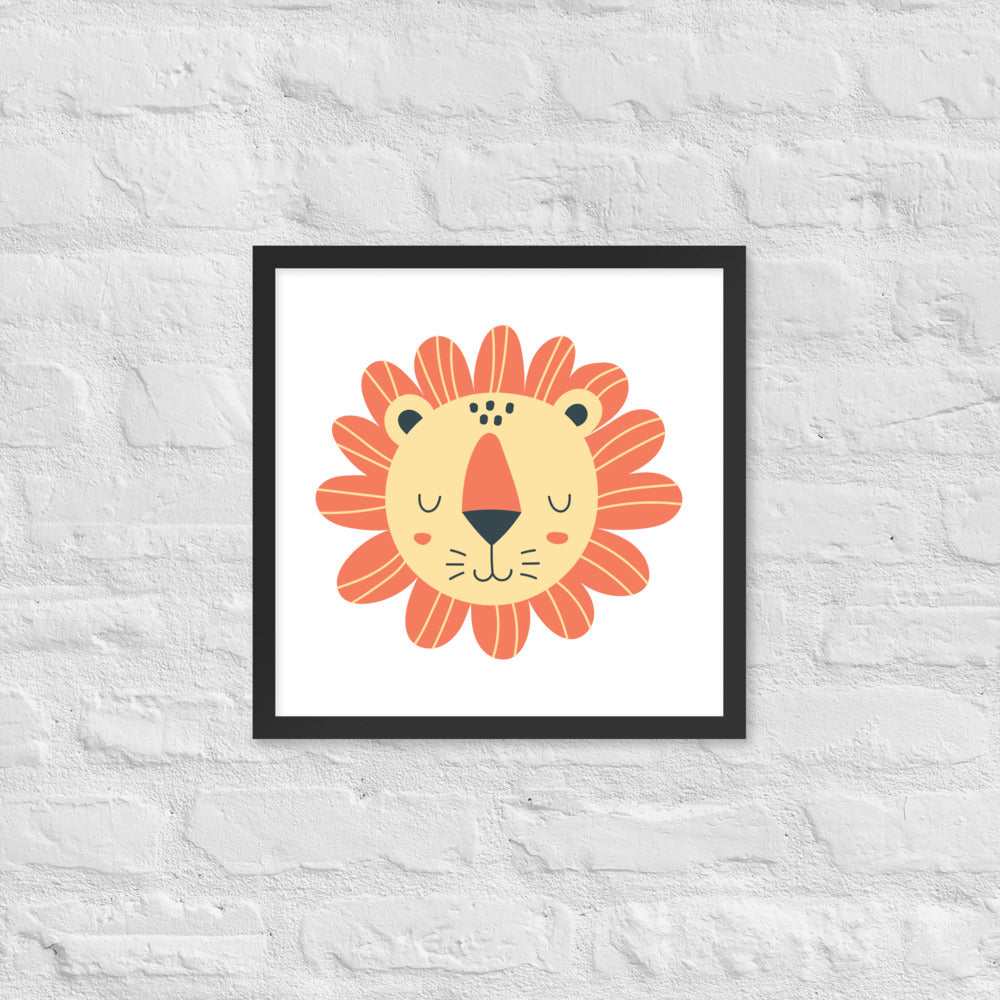 Cartoon Lion Framed Photo Paper Poster