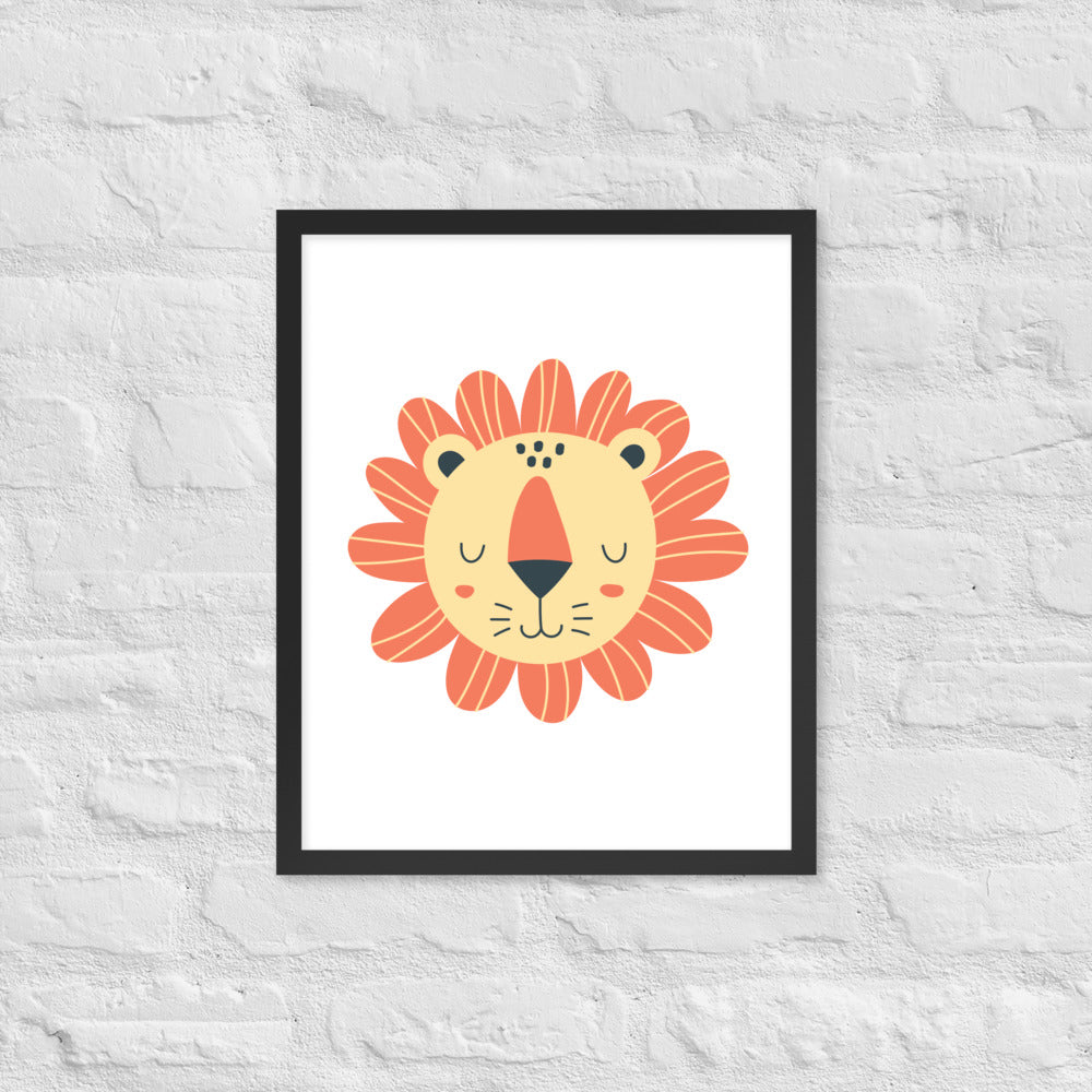 Cartoon Lion Framed Photo Paper Poster