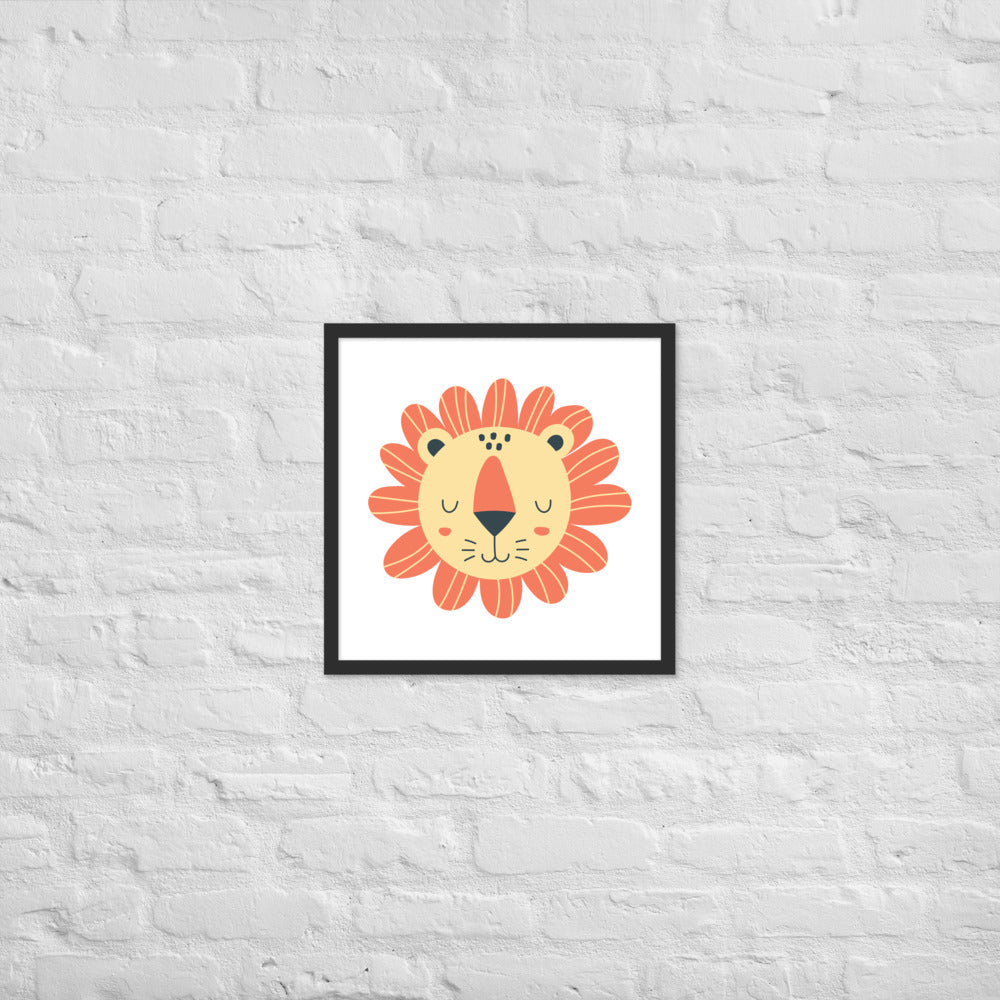 Cartoon Lion Framed Photo Paper Poster