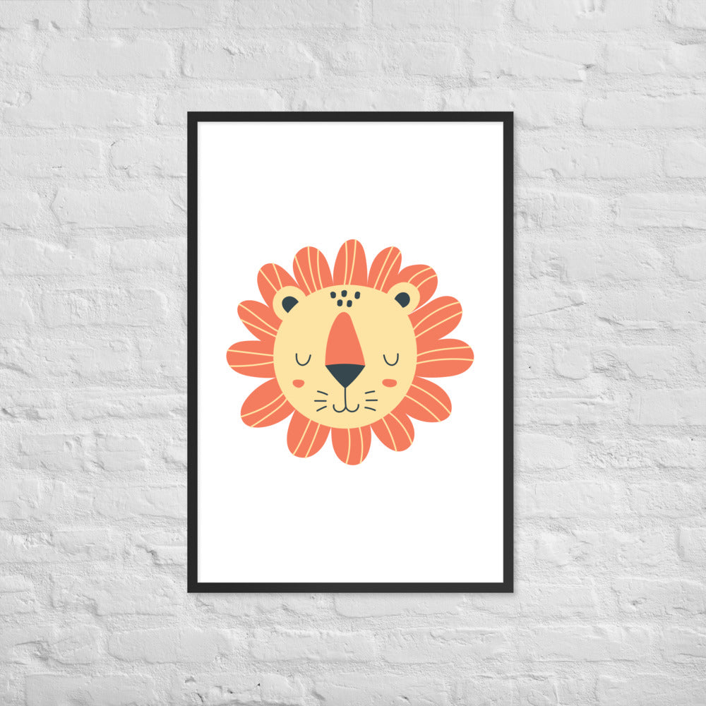 Cartoon Lion Framed Photo Paper Poster