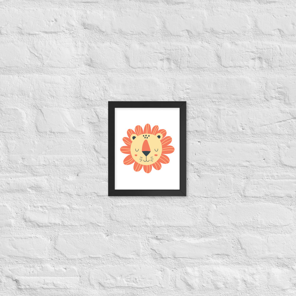 Cartoon Lion Framed Photo Paper Poster