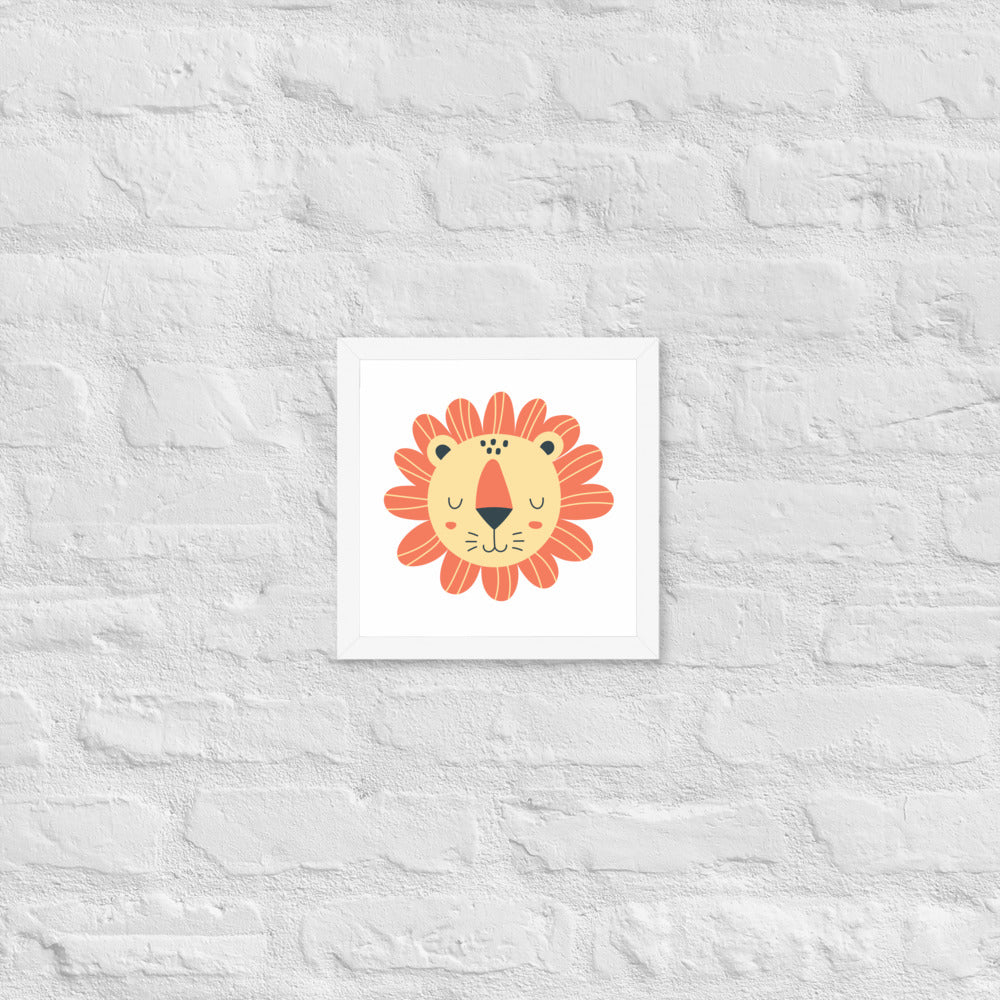 Cartoon Lion Framed Photo Paper Poster