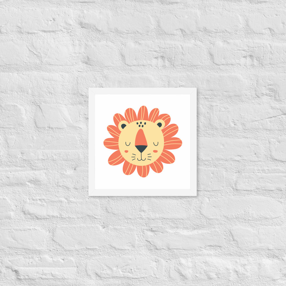 Cartoon Lion Framed Photo Paper Poster