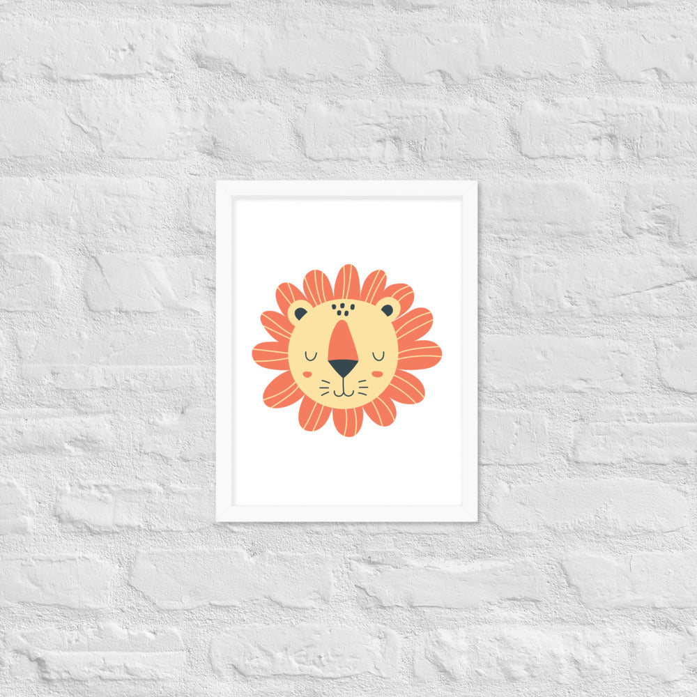 Cartoon Lion Framed Photo Paper Poster